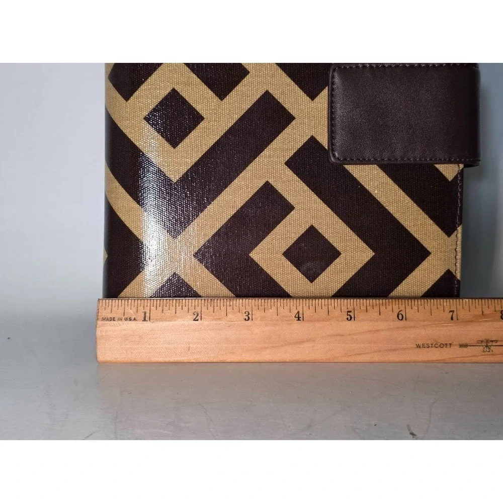 Franklin Covey Planner Organizer 7‎ Rings Binder Brown Tan Yellow Geometric Rare